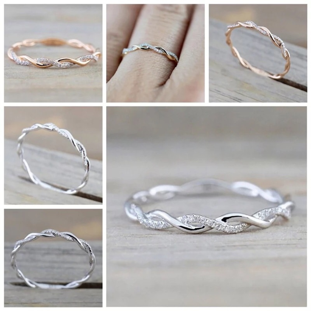 Round Rings Twist Rope Stacking Wedding Rings